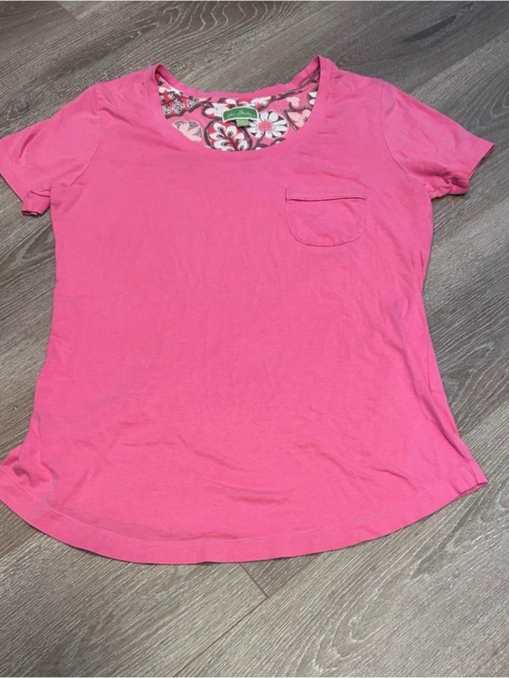 Vera Bradley Hot Pink Short Sleeve Pocket Tee